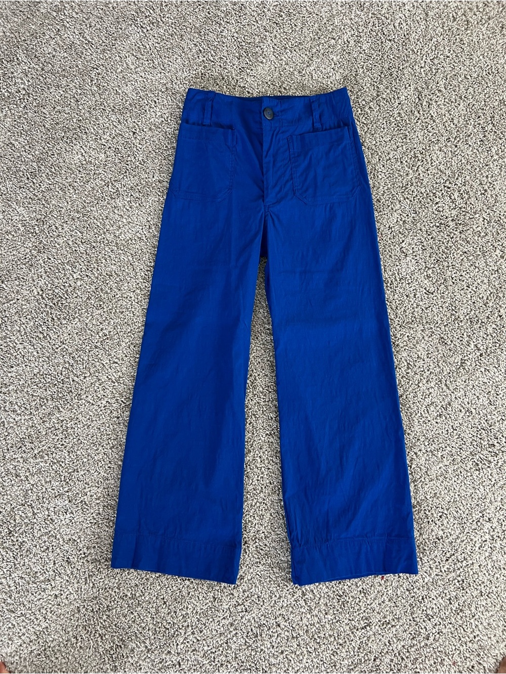 Maeve The Colette High-Rise Wide Leg Pants Blue Linen Blend Size 25